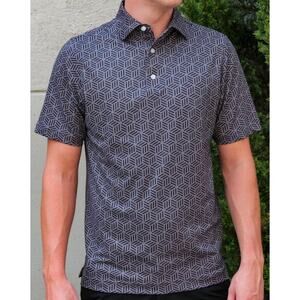 USA Palm Mens Pique Stretch Golf Polo Shirt Short Sleeve Size XXL NWT Boom Grey